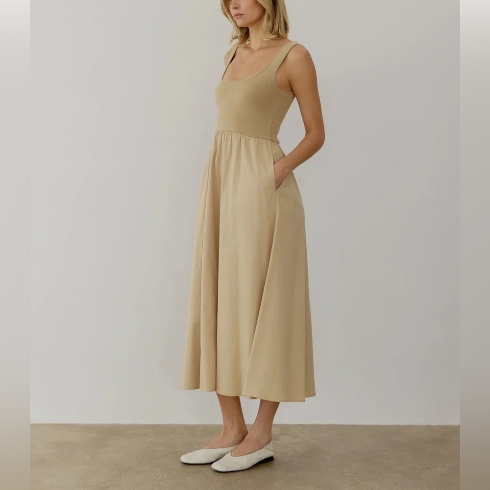 All:Row Lucinda Maxi Dress in Khaki .  All Row
